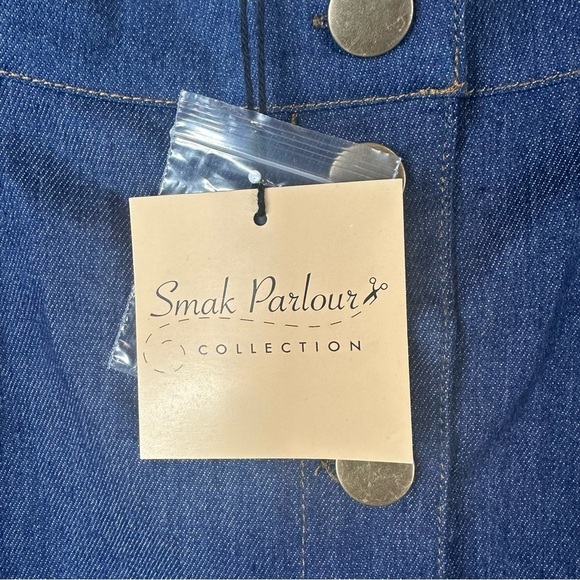 Smak Parlour Unique Vintage NWT NEW Denim Scallop Hem Suspender Mini Skirt Small - Picture 11 of 16